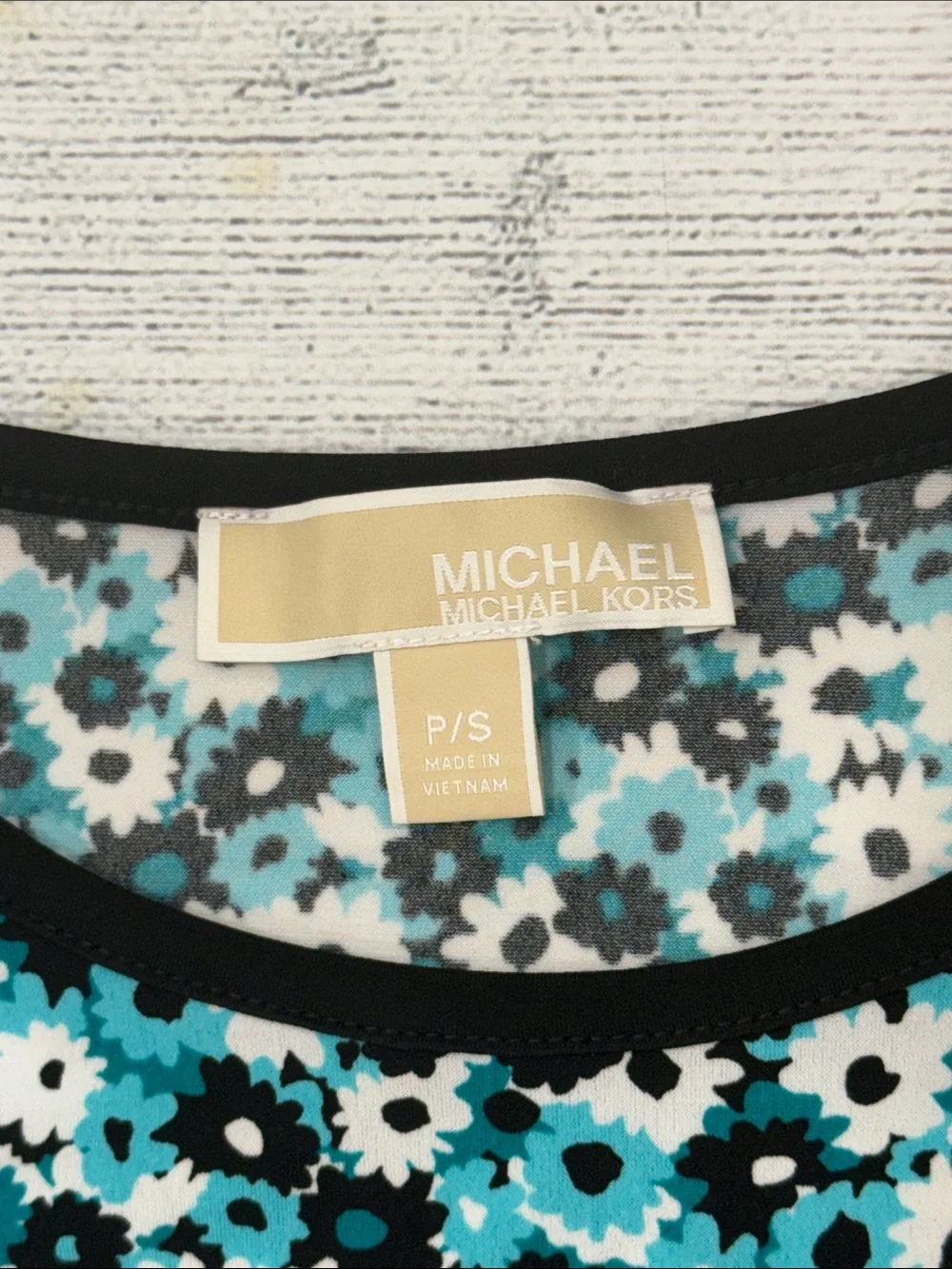 Michael Kors Petite Floral Bell Sleeve Drop Waist Dress Size Sm